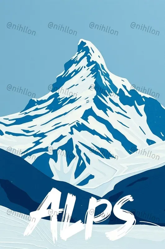 Winter Bold Travel Poster Paint Art