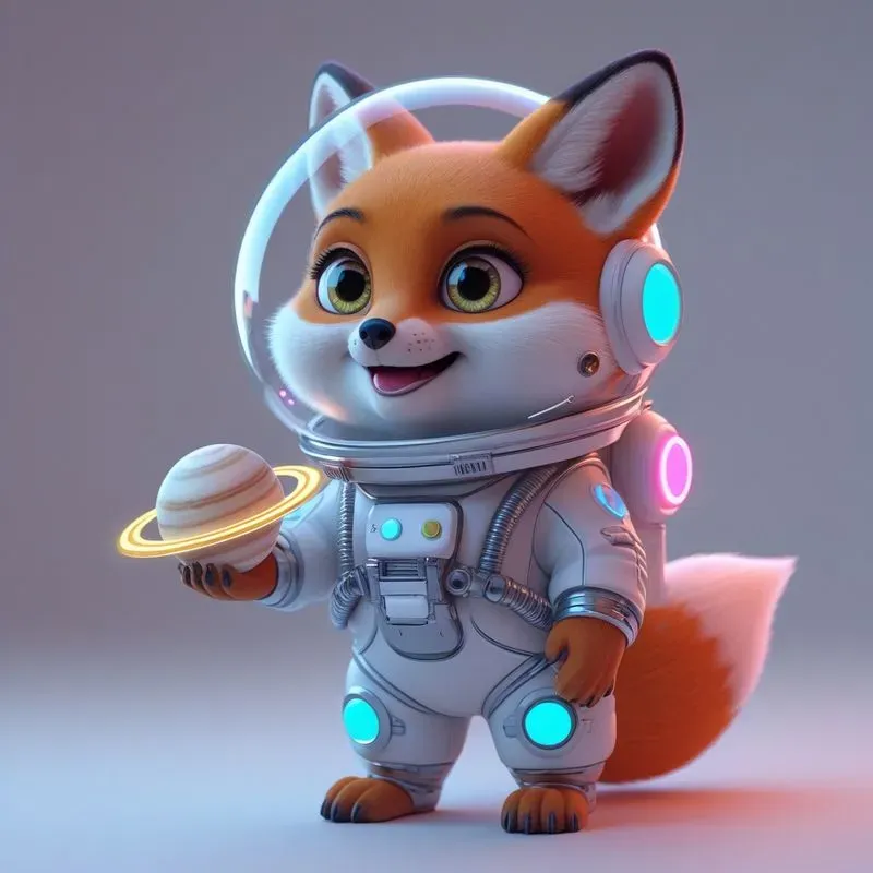 3D Cute Animals Space Explorers