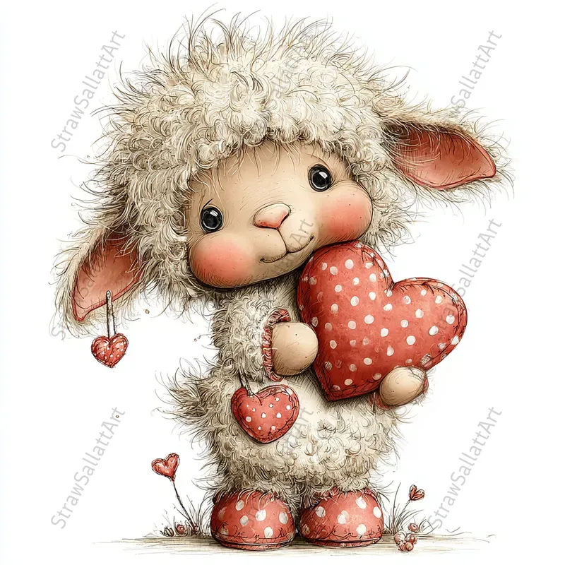 Love Baby Animals Valentine Clipart