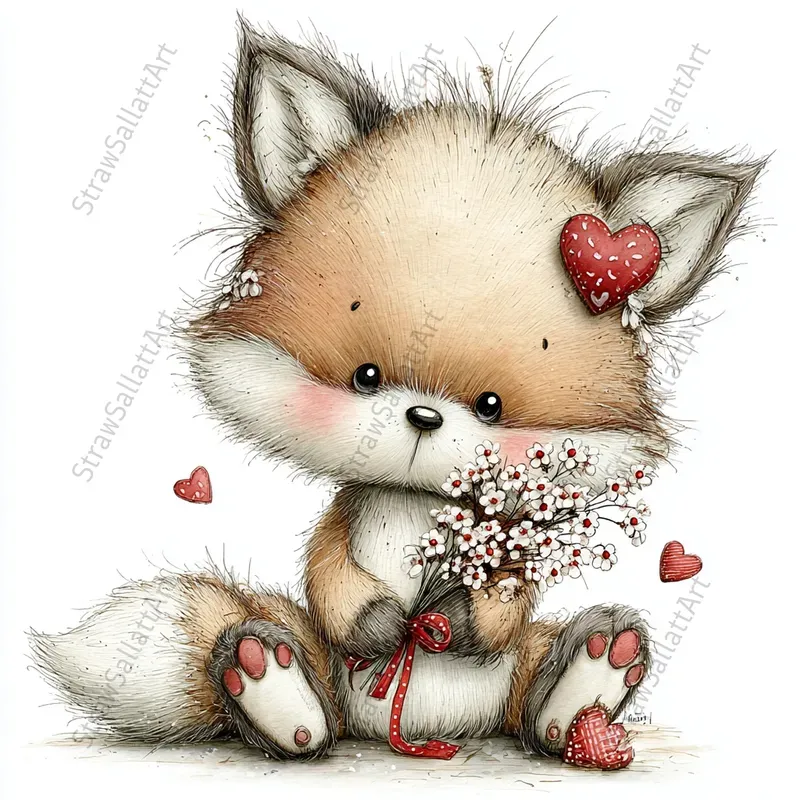 Love Baby Animals Valentine Clipart