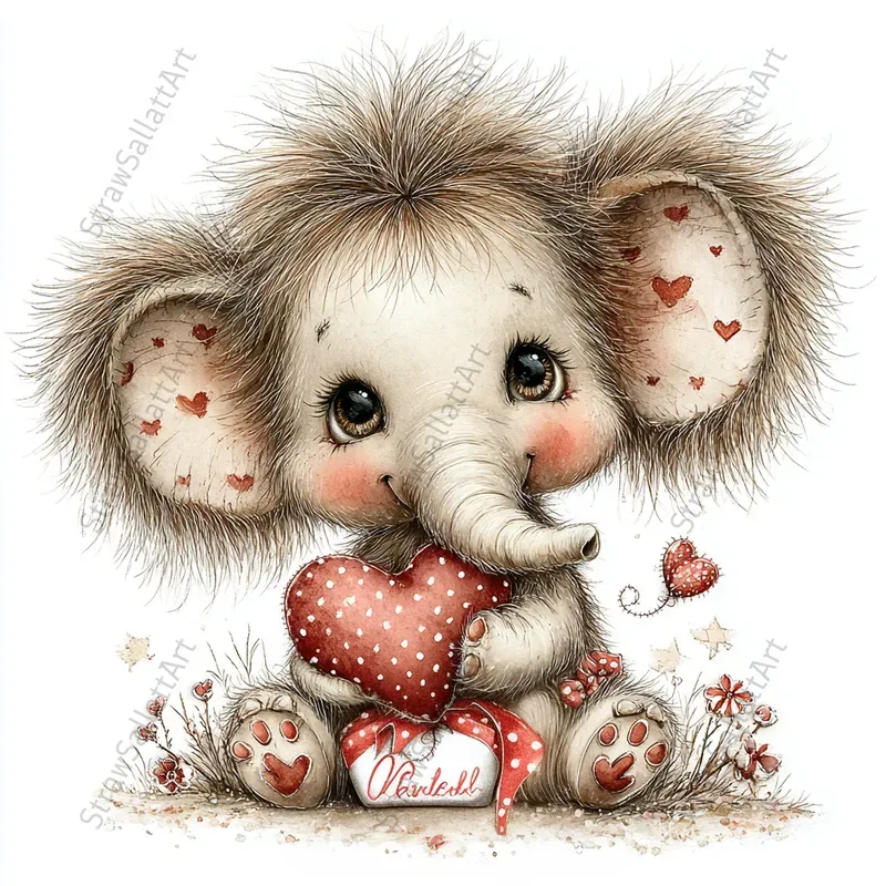 Love Baby Animals Valentine Clipart