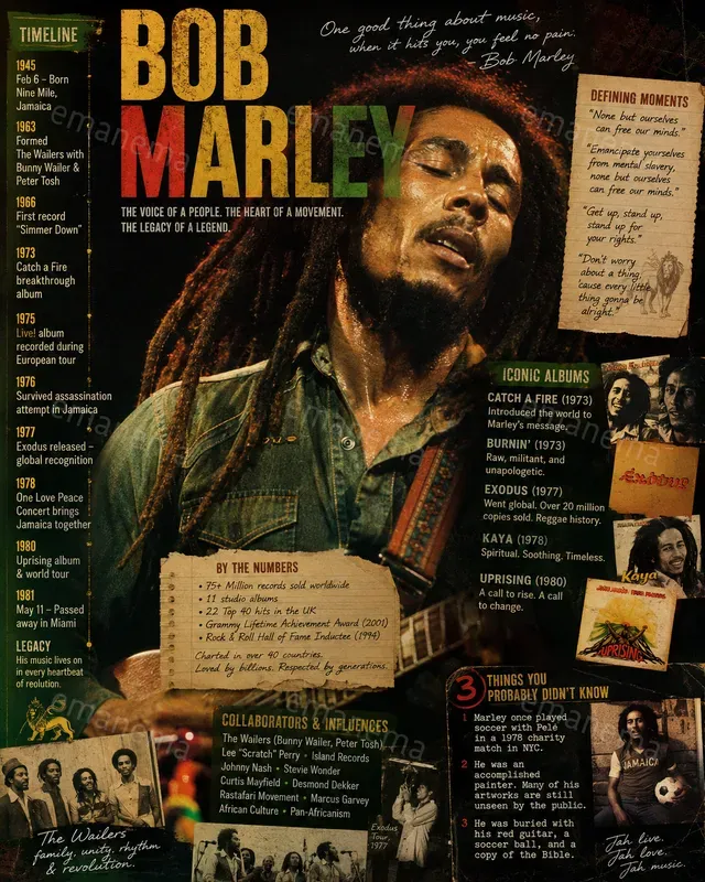 Information Posters About Music Stars