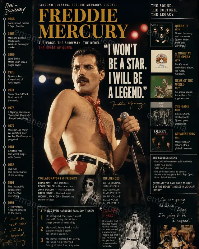 Information Posters About Music Stars