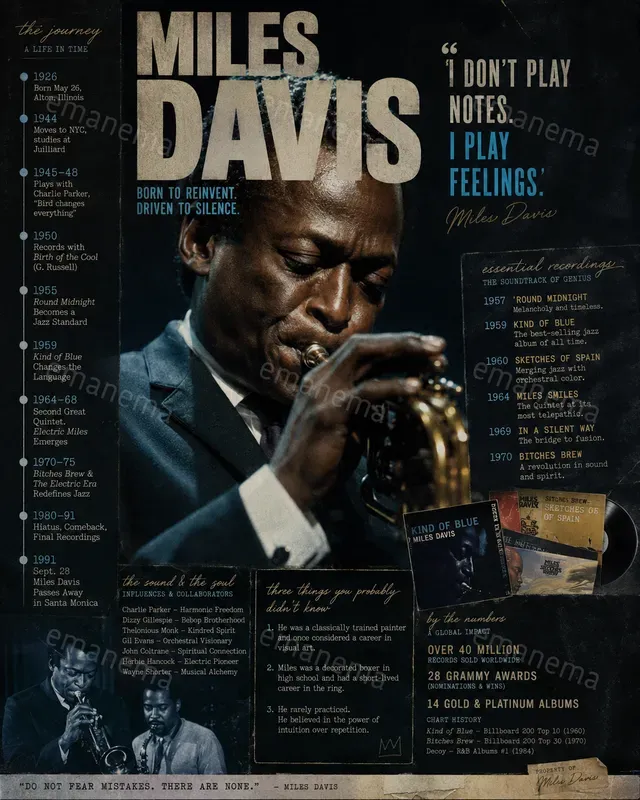 Information Posters About Music Stars