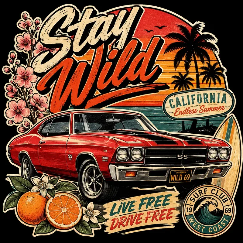 Retro Happy Ride Tshirts