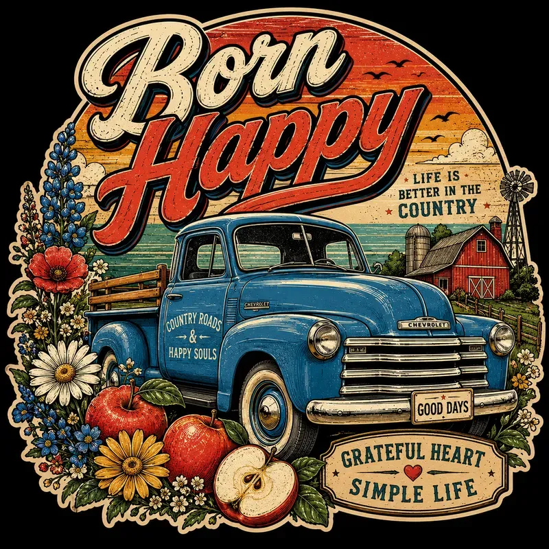 Retro Happy Ride Tshirts