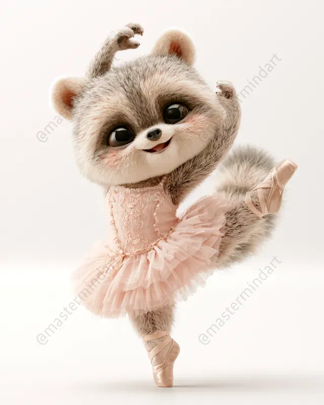Cute 3D Animal Ballerinas