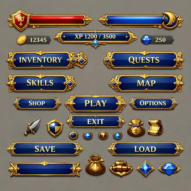 Indie Game UI Hud Asset Kits