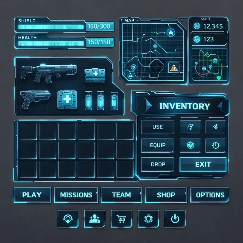Indie Game UI Hud Asset Kits