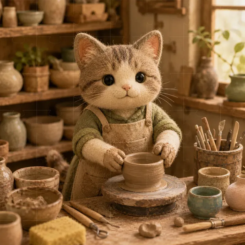 Felt Animal Job Scenes