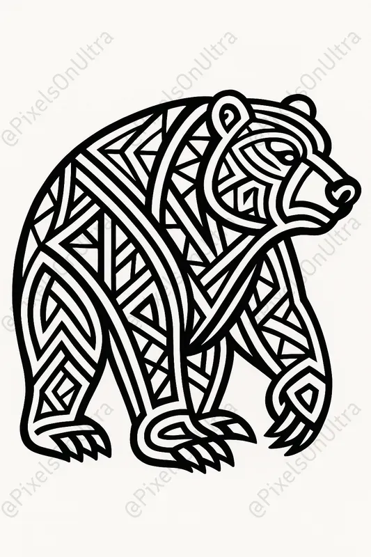 Tribal Ink Bold Tattoo Coloring Pages