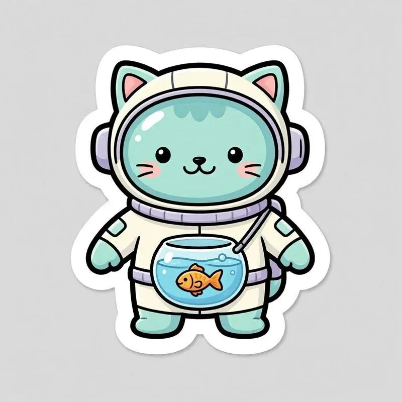2d Vector Kawaii Animal Stickers