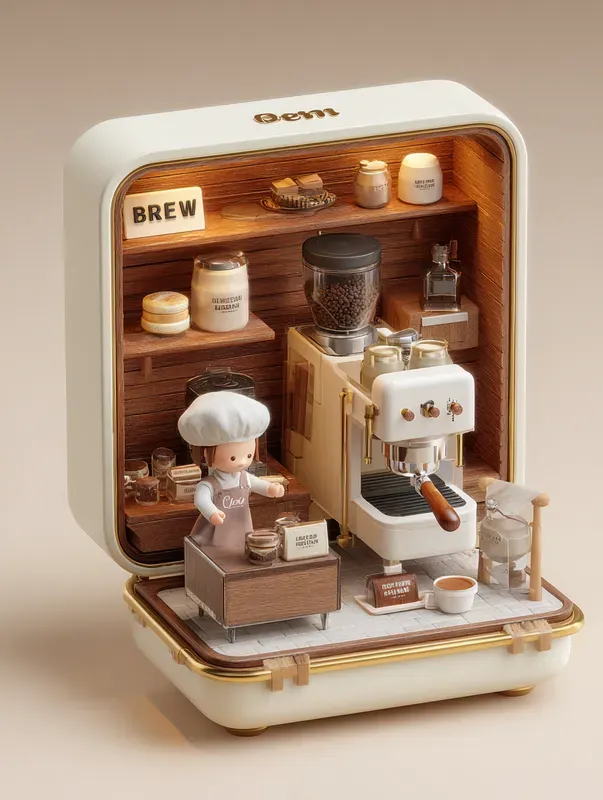 3D Isometric Toy Box Kitchen Dioramas