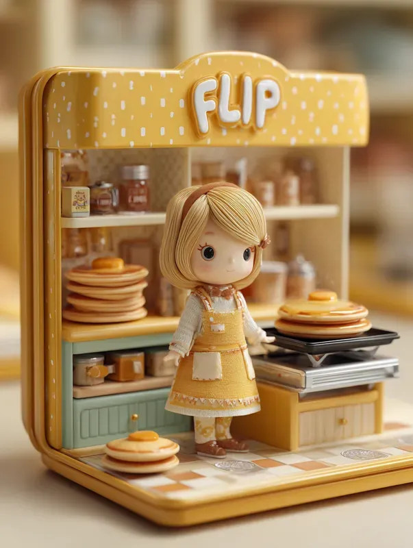 3D Isometric Toy Box Kitchen Dioramas