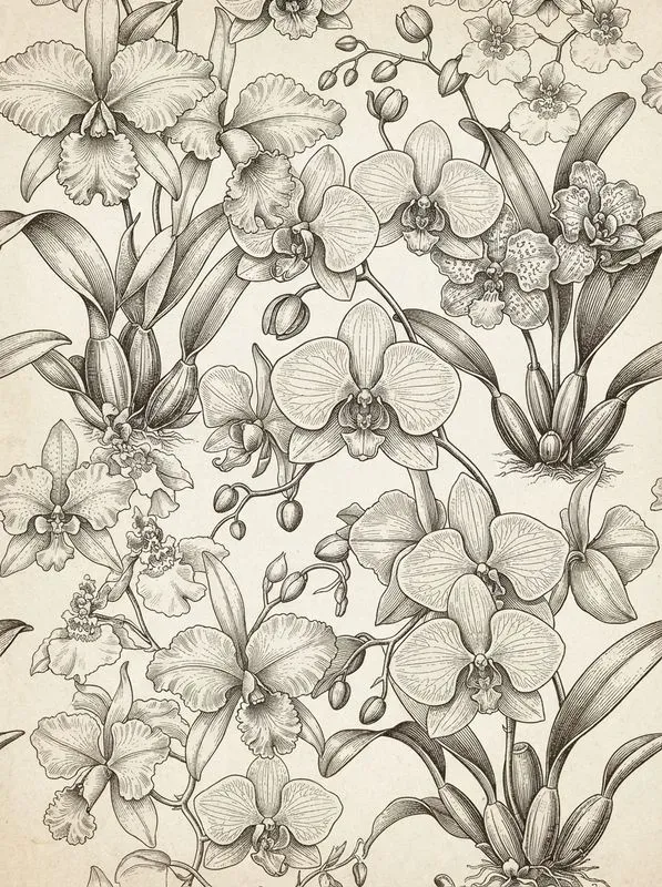 19th Century Engraved Seamless Patterns