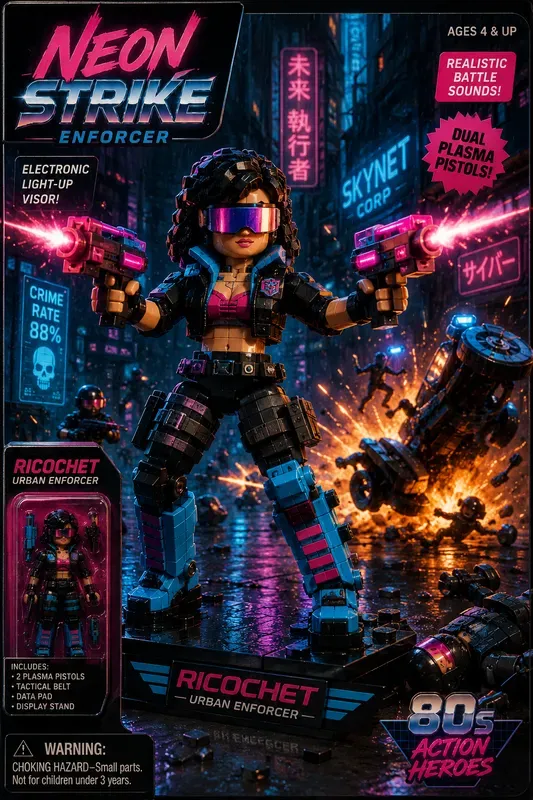 80s Action Brick Hero Generator