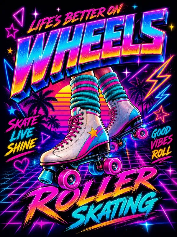 80s Neon Tshirt Poster Sticker Designers