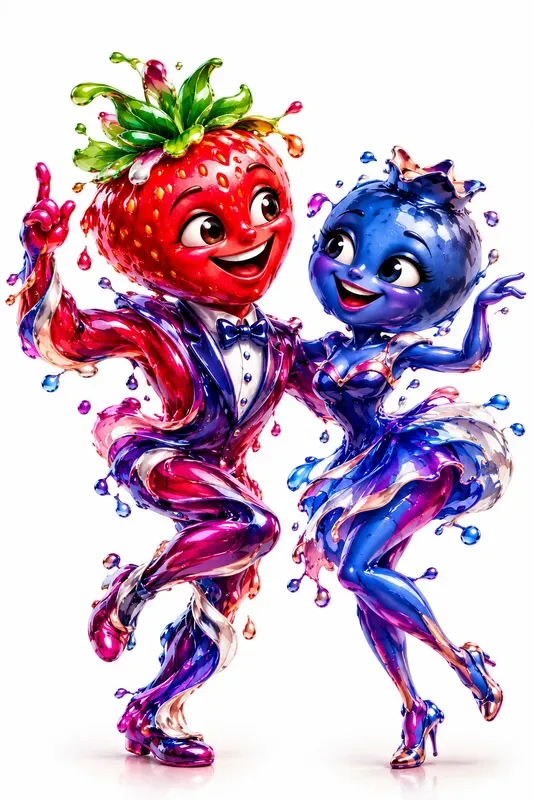 Abstract Dancing Mascot Couples