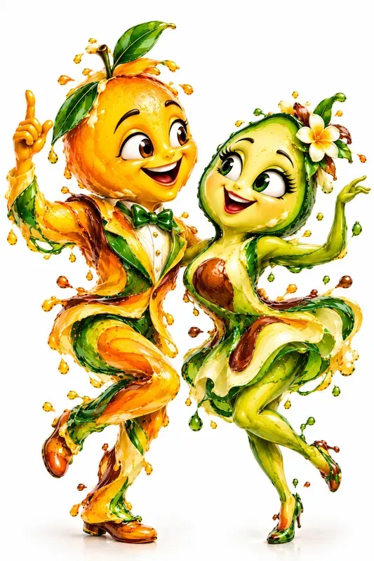Abstract Dancing Mascot Couples