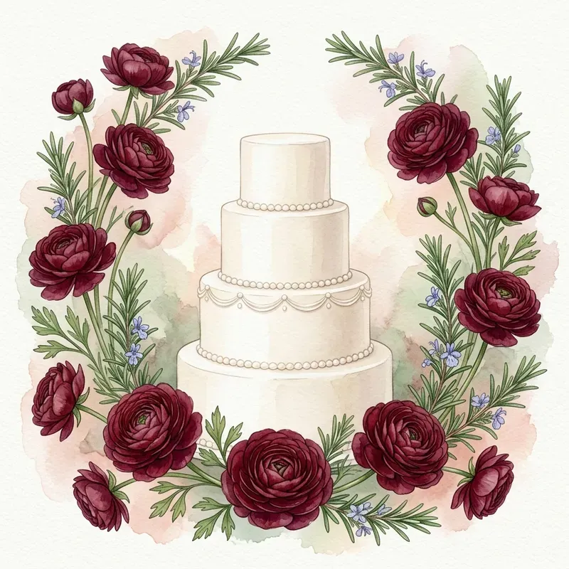 Elegant Botanical Wedding Avatar Art