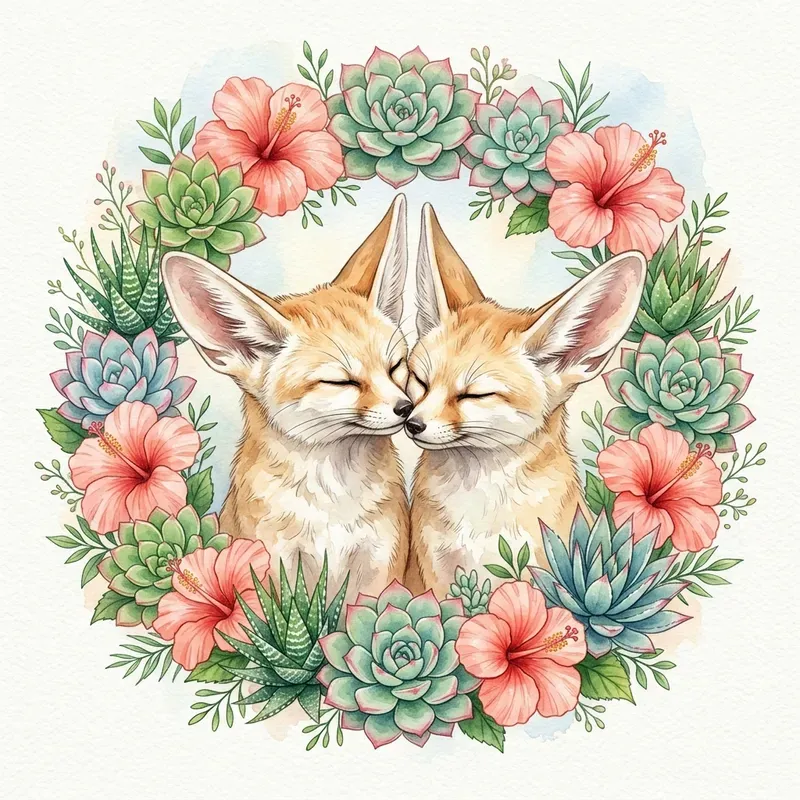 Elegant Botanical Wedding Avatar Art