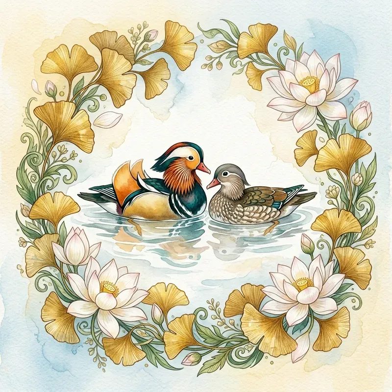 Elegant Botanical Wedding Avatar Art