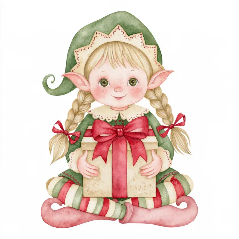 North Pole Storybook Watercolor Clipart