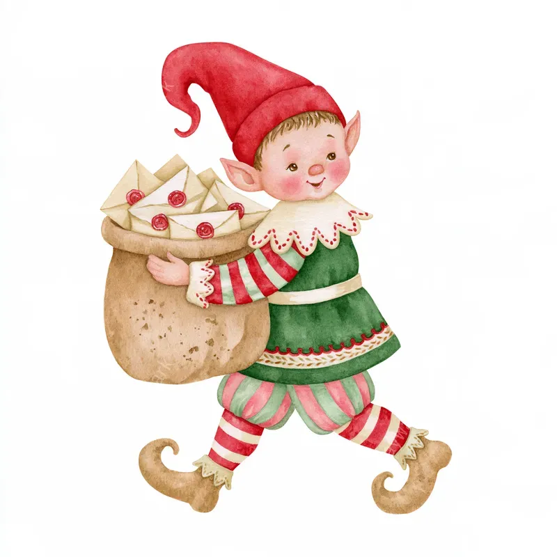 North Pole Storybook Watercolor Clipart