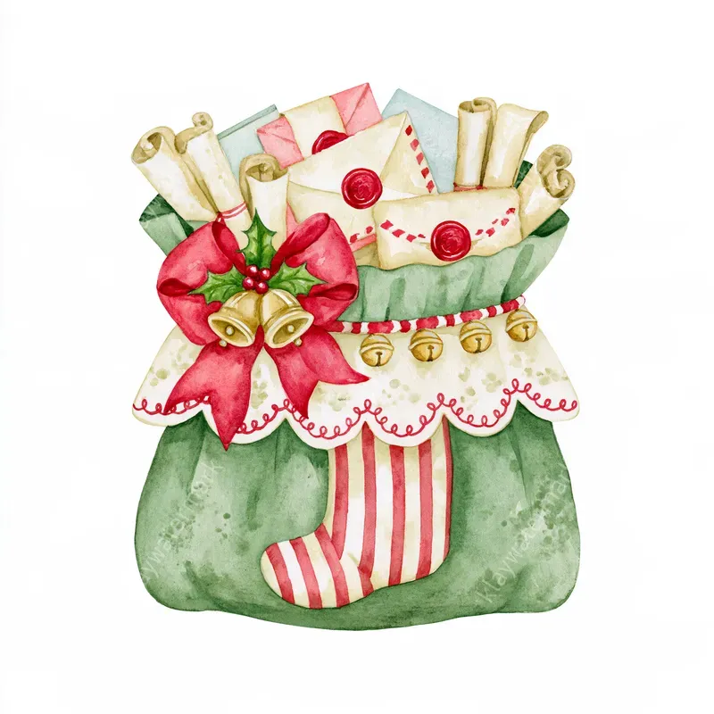 North Pole Storybook Watercolor Clipart