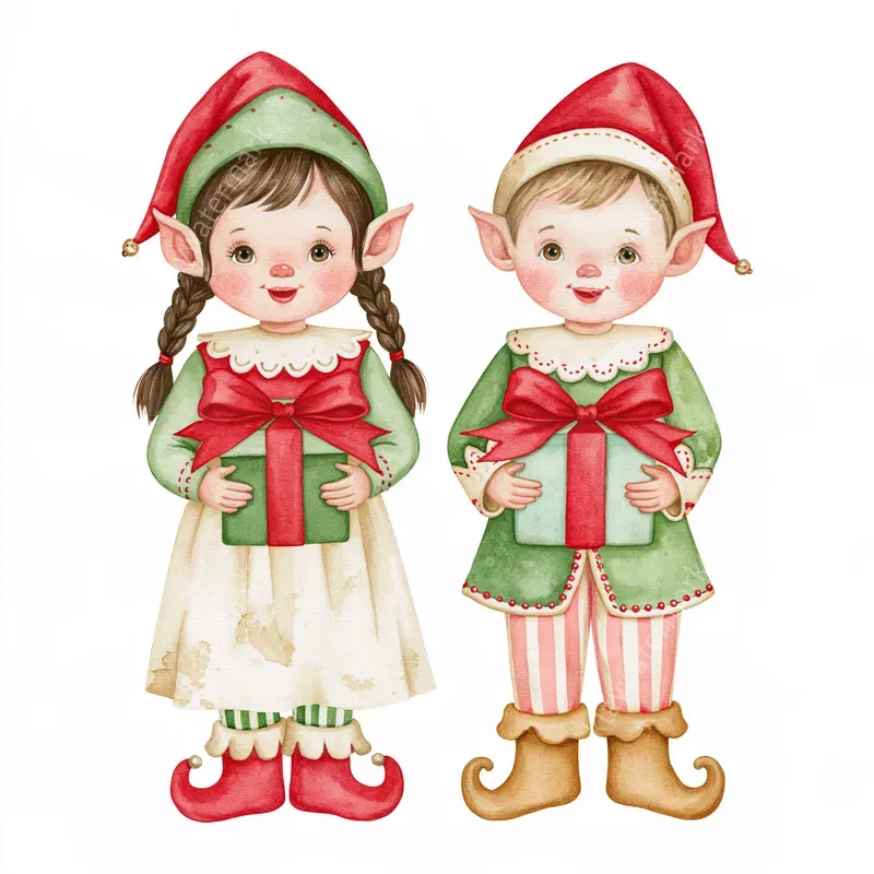 North Pole Storybook Watercolor Clipart