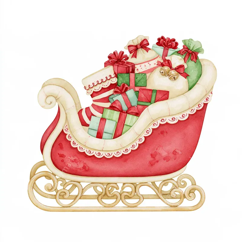 North Pole Storybook Watercolor Clipart