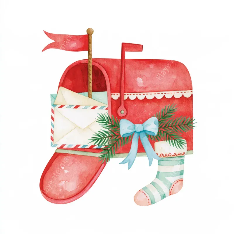 North Pole Storybook Watercolor Clipart