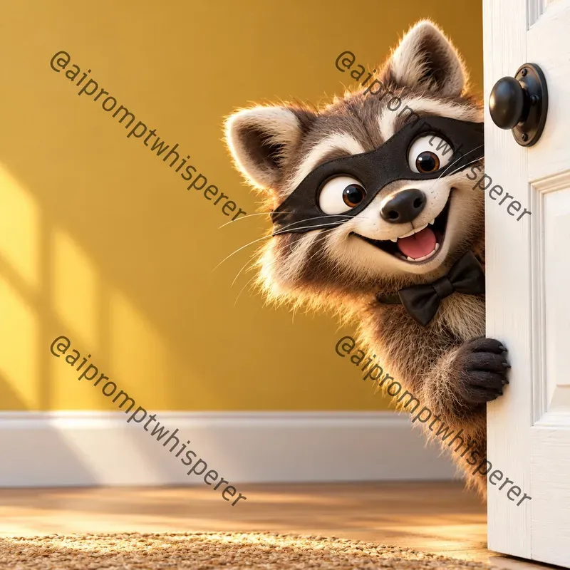Cartoon Animals Peeking Around Doors