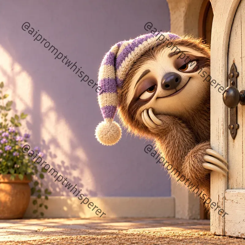 Cartoon Animals Peeking Around Doors
