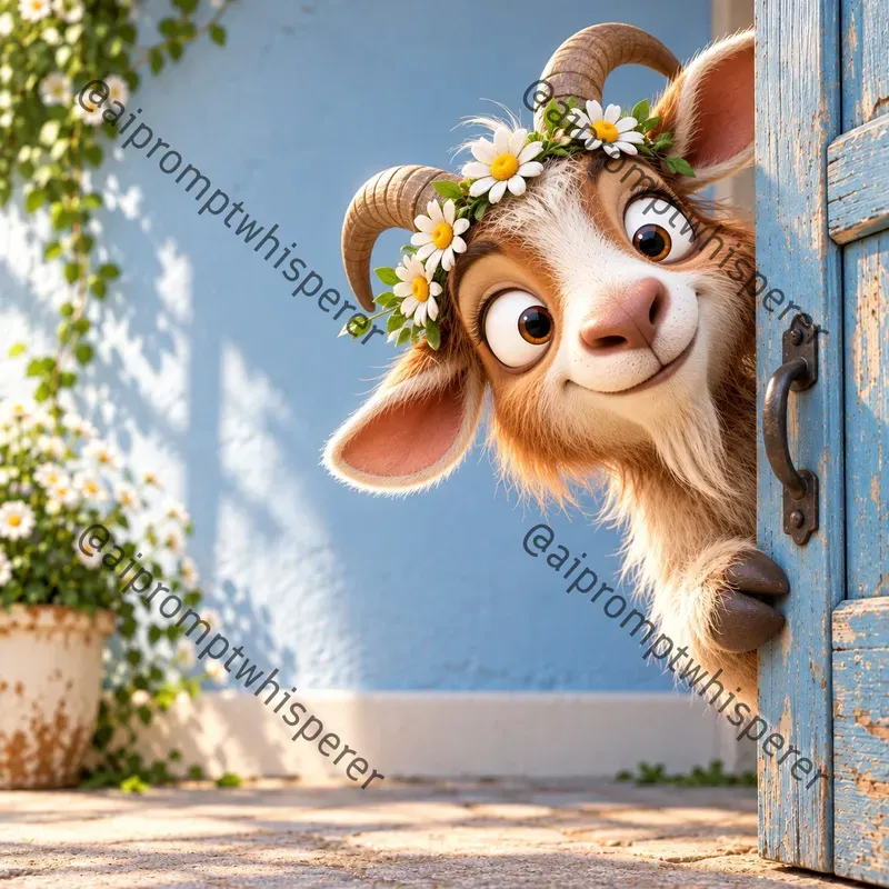 Cartoon Animals Peeking Around Doors