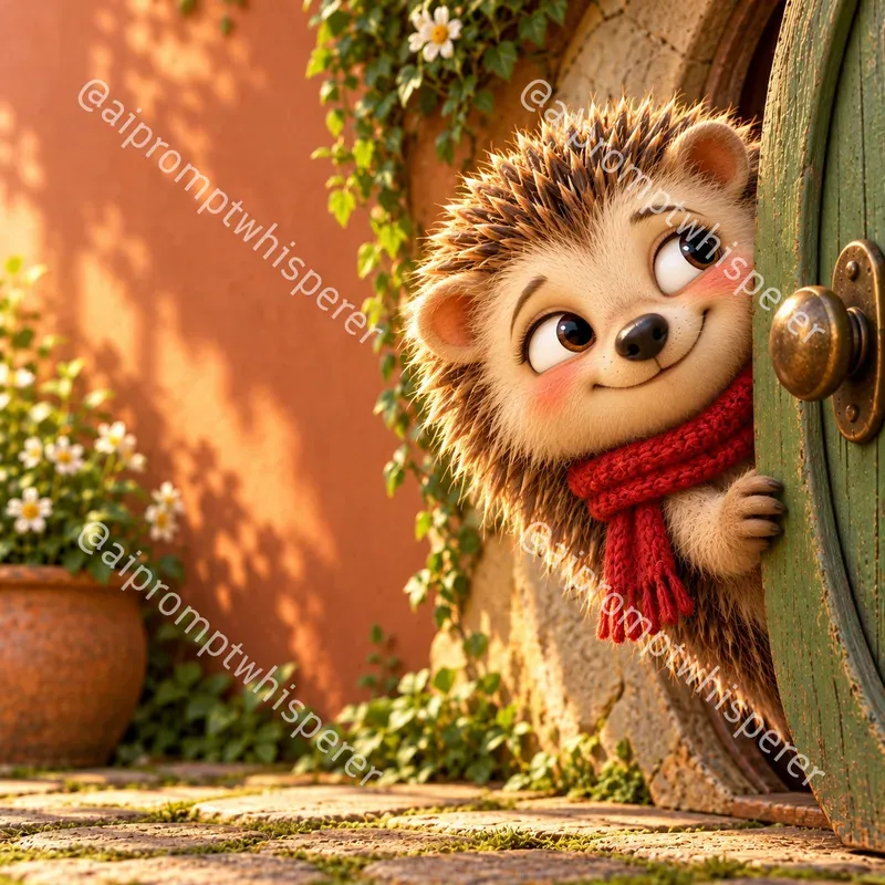 Cartoon Animals Peeking Around Doors
