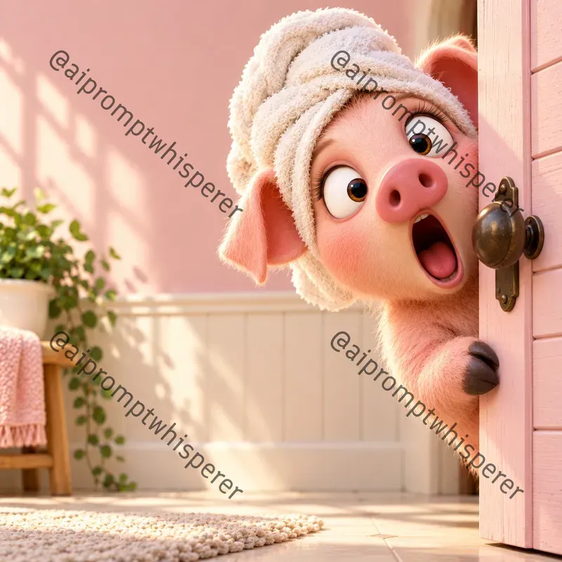 Cartoon Animals Peeking Around Doors