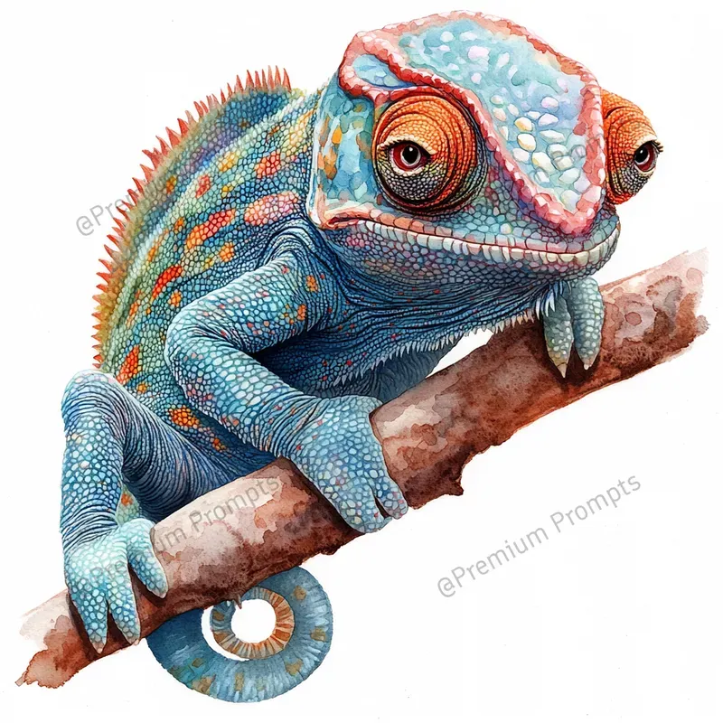 Detailed Reptile Watercolor Cliparts