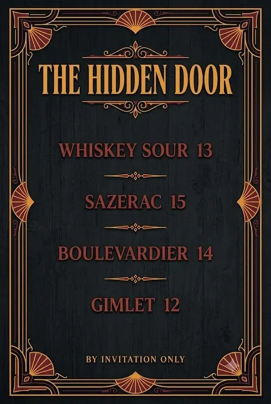 Cocktail Menu Card Studios