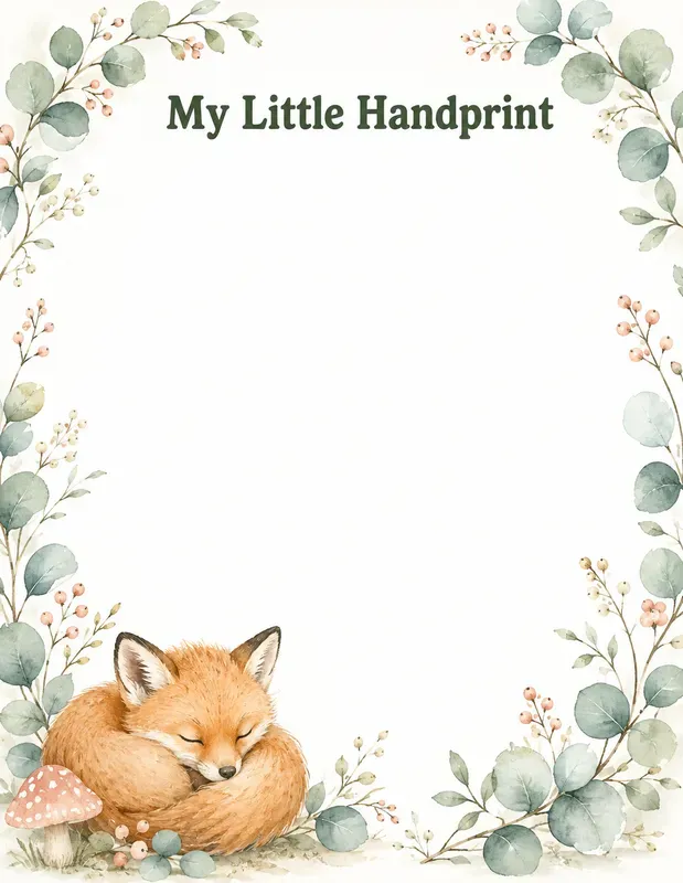 Woodland Baby Handprint Keepsakes