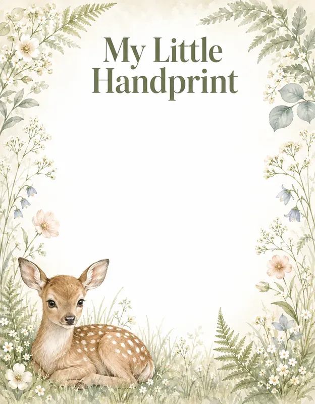 Woodland Baby Handprint Keepsakes