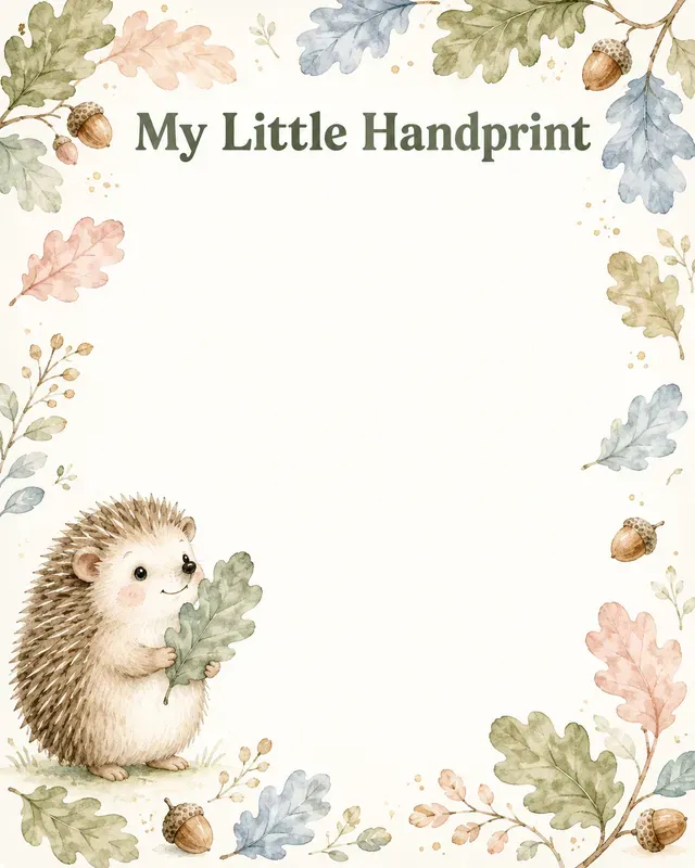 Woodland Baby Handprint Keepsakes