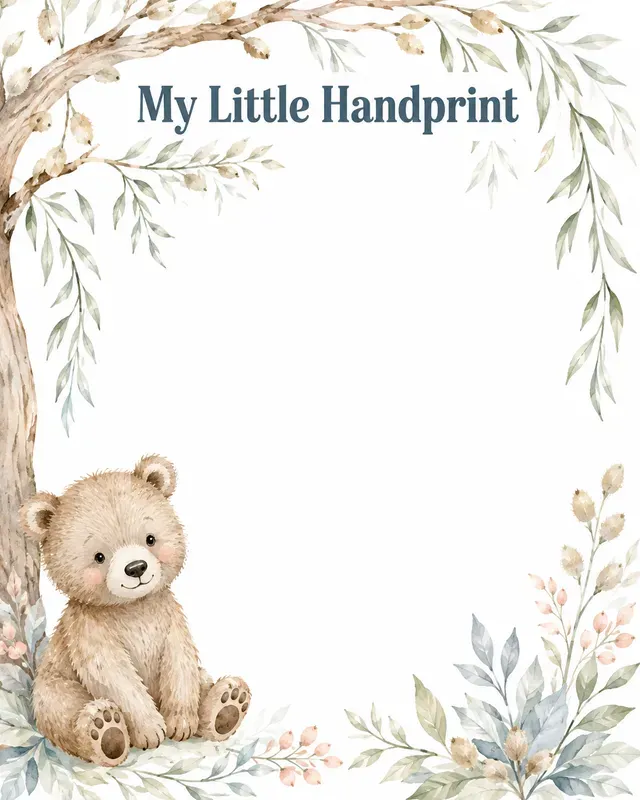 Woodland Baby Handprint Keepsakes