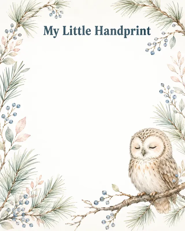 Woodland Baby Handprint Keepsakes