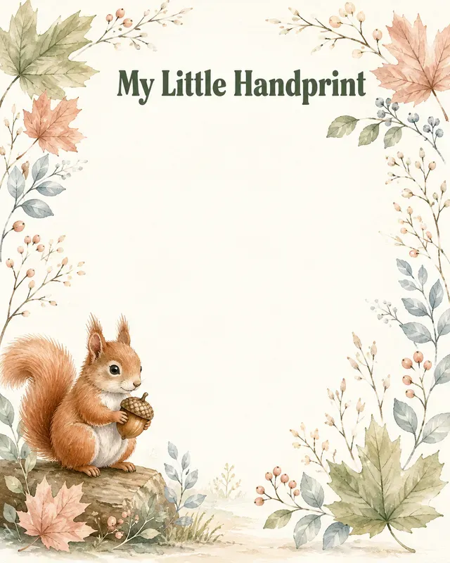 Woodland Baby Handprint Keepsakes