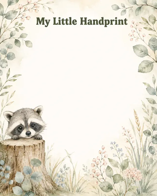 Woodland Baby Handprint Keepsakes