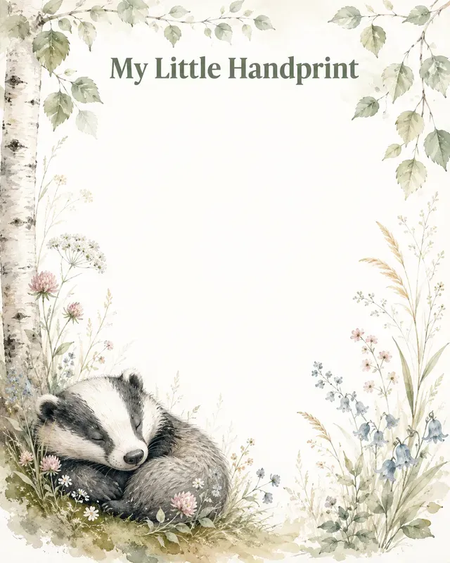 Woodland Baby Handprint Keepsakes
