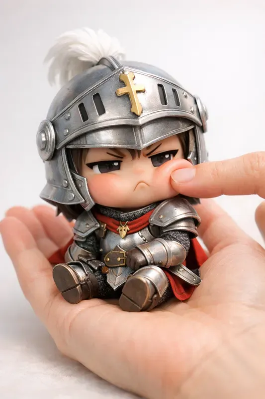 Annoyed 3D Chibis On Human Palms