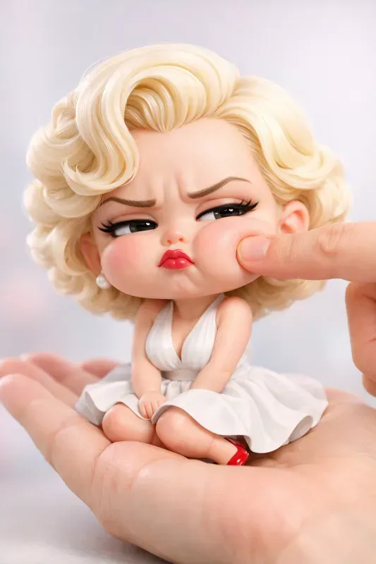 Annoyed 3D Chibis On Human Palms