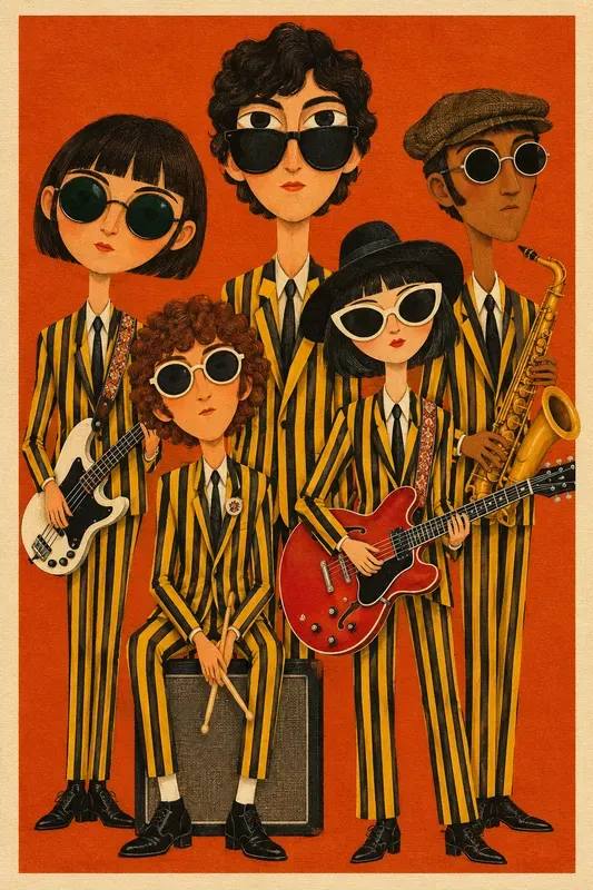 Quirky Elongated Indie Group Portraits